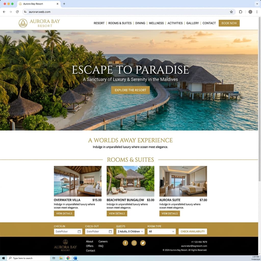 Serene Haven Luxury Villa website preview